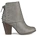 Brinley Co. Womens High Heel Corset Lace Chunky Heel Ankle Boots Grey 8