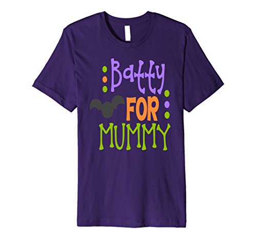 Batty for Mummy Halloween Costume for Girls Boys Kids TShirt