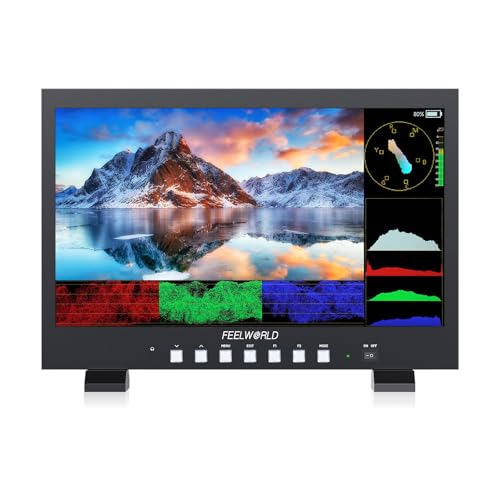 FEELWORLD FVM215 21.5 Inch 1000nit High Bright Production Broadcast Studio Monitor with Waveform LUT 8 Bit Color Depth 4K60Hz HDMI 3G-SDI in and Out