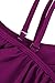 Women Plus Size Off Shoulder Ruffles Cut Out High Waist Bikini Sets Purple XXL