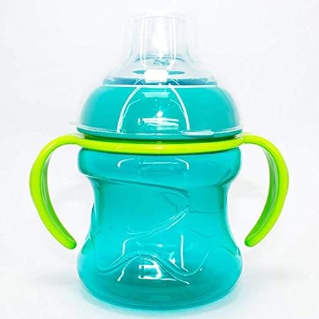 Honey Boo Leak Proof Duck Billed Baby/Infants/Kids Transparent Silicone Spout Water Juice Sipper Training Cup with Handles (Persian Green)