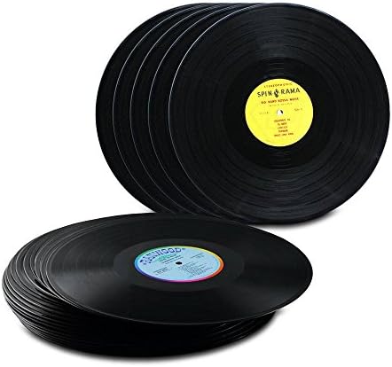 Genuine Record Decorations By Record Looks| Set Of 25| 33 RPM, 12” Vinyl Records| Perfect As Party Decorations, Arts And Crafts Supplies Or Adding A Vintage/ Retro/ Rustic Touch To Your Home Décor