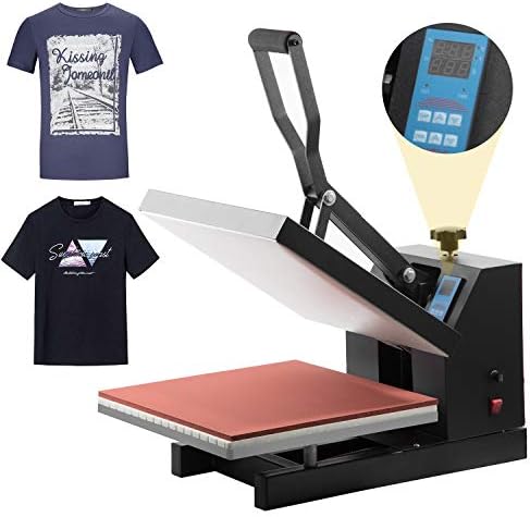 PRO 15" X 15" Digital Heat Press Clamshell Transfer Machine Sublimation Machine for T Shirt (Black 15×15)