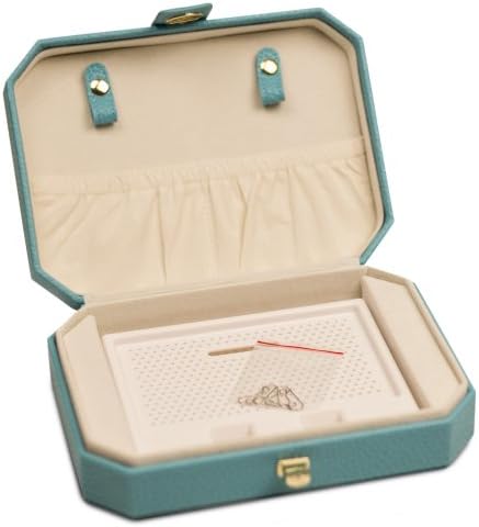 Lori Leigh Designs 2035 Earring Chalet Traveler Jewelry Box, 8 by 2-1/2 by 5-3/4-Inch, Seaside Blue