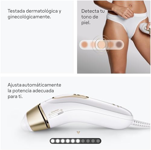 Depiladora Luz Pulsada Silk·expert Pro 5, PL5311, Blanco/Oro