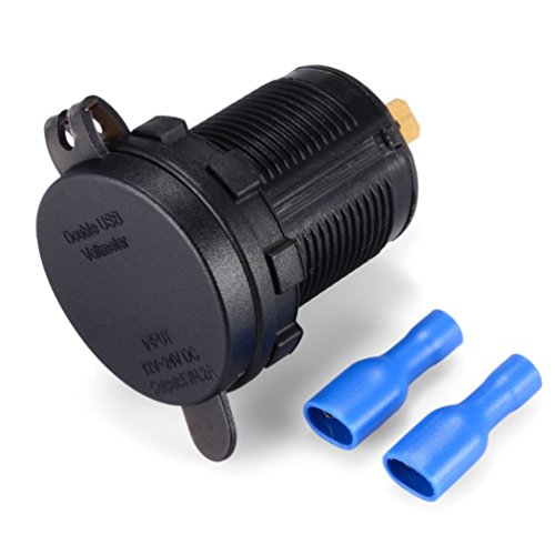image for LiDiVi 2 USB Charger Socket Power Outlet 2.1A & 2.1A with 12-24V Voltm