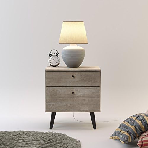 Midtown Concept Barcelona Wood Mid-century 2-drawer Nightstand