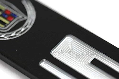 DanteGTS CADILLAC SRX Logo License Plate Frame Black Powder Coated Metal Hand Painted Engraved (Certified Refurbished)