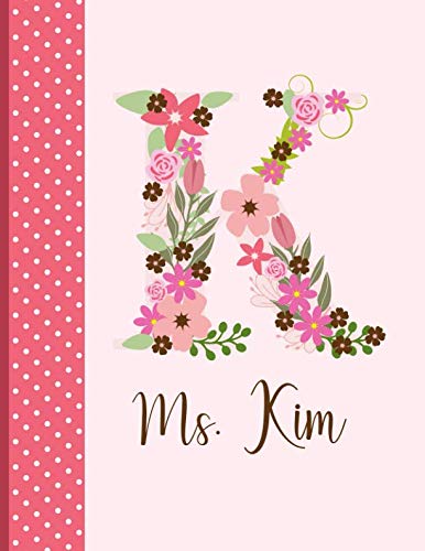 [E.B.O.O.K] Ms. Kim: Personalized Writing Journal / Notebook for Women and Girls, Floral Monogram Initials Names P.P.T