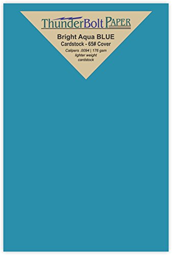 75 Bright Aqua Blue Color 65# Cover/Card Paper Sheets - 4 X 6 Inches Photo|Card|Frame Size - 65 lb/pound Light Weight Cardstock - Quality Smooth Paper Surface
