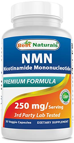 Best Naturals NMN Supplements Nicotinamide Mononucleotide 250mg per Serving, NAD Booster for Cellular Repair & Energy, 30 Veggie Capsules