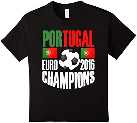 Kids Portugal Soccer Jersey Euro Champions Quality T-Shirt 8 Black