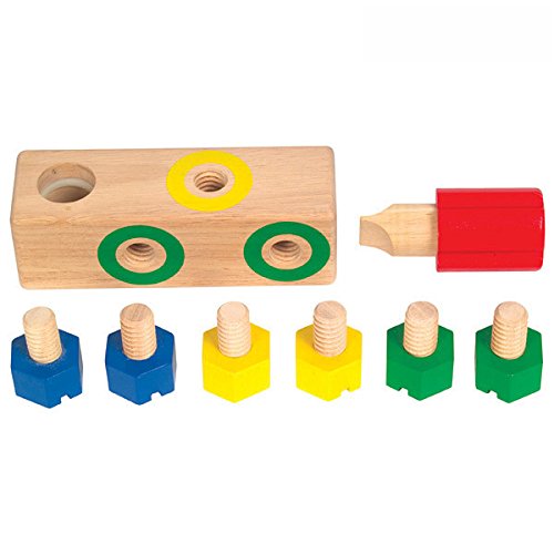 image for Guidecraft Screw Block - Kids Multi-Color Matching Game, Classic Toddl