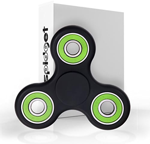 Fidget Spinner Toy- OVER 2 MIN FAST Spins- Lightweight Pocket Size- Carbon Bearings- ADHD Stress Autism and Anxiety Relief- Outwit Boredom- Spark Ideas- Perfect for Home Work School (Black, 1)