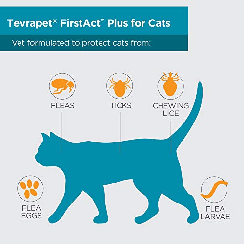 TevraPet FirstAct Plus Flea and Tick Prevention for Cats Over 1.5lbs, 6