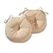 Greendale Home Fashions 15 in. Round Outdoor Bistro Chair Cushion (set of 2), Stone