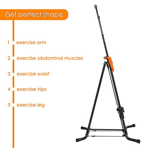 Dporticus Vertical Climber Gym Exercise Fitness Folding Climbing Machine Stepper Cardio Workout Training