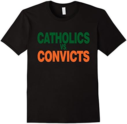 Men's Catholics Vs. Convicts 1988 Classic T Shirt Vintage XL Black
