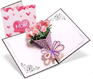 カーネーション グリーティングカード 3d立体 誕生日カード 母の日 カード ポップアップカード プレゼント 送料無料限定セール中 お祝いカード メッセージカード 封筒付き ハガキ