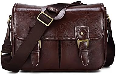 DSLR Camera Bag Waterproof PU Leather Travel Bag Shoulder Bag for Canon Sony Nikon Canon Olympus DSLR Camera (Coffee)