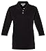 Tri Mountain Women's 3/4-Sleeve Pique Knit Golf Shirt, Black, XL