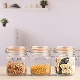 Kilner Square Clip Top Jar Set of 3, 1 Litre Airtight Glass Jars view 2