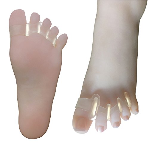 Toe Spacers & Toe Spreaders,Feiyang Silicone Toe Separator For Auxiliary Toe Correction & Yoga Practice & Pedicures & Relieve Foot Pain & Bunion,Free size,Unisex (2 pairs)