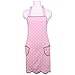 NEOVIVA Kitchen Aprons with Pockets for Mother and Daughter, Mama and Me Aprons Set for Cooking, Baking and Gardening, Style Wendy, Polka Dot Pink
