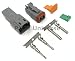 Deutsch 2-Pin Connector Kit with Housing, Pins & Seals Crimp Style Terminals, 14-16 Gauge