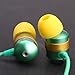 GOgroove AudiOHM HF Earbud Headphones with Mic, Deep Bass, & Comfortable Ear Gels (Green & Gold) in-Ear Earphones Featuring Noise Isolating Design, Durable Alloy Driver Housing, Ergonomic Angled Fit