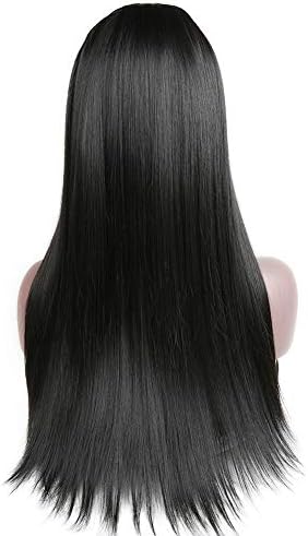 26โ Long Straight U part Wigs Women Synthetic Hair Costume Wig for Halloween Cosplay Party (1#)