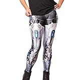 Mosszra Robotic Armor Digital Print Stretch Pants Tights Leggings