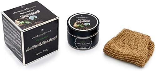 100% Natural Arabica Coffee Scrub - Best Acne, Anti Cellulite, eczema and Stretch Mark treatment, (12 oz), Arabica body scrub, FREE MOROCCAN BODY HEMP MITT INCLUDED