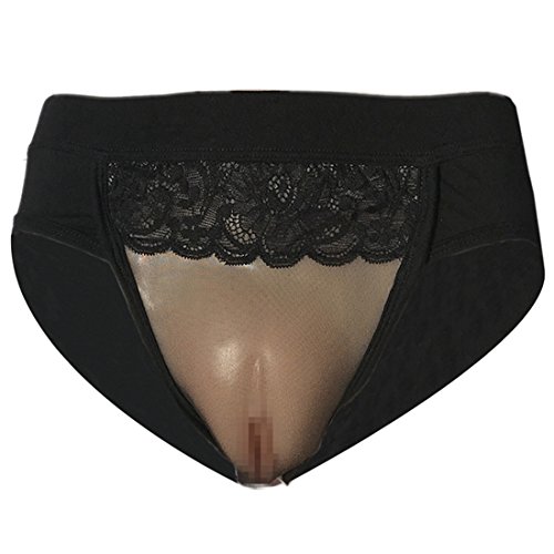 Yuena Care Hiding Gaff Panty Camel Toe Underwear for Crossdressing Black S