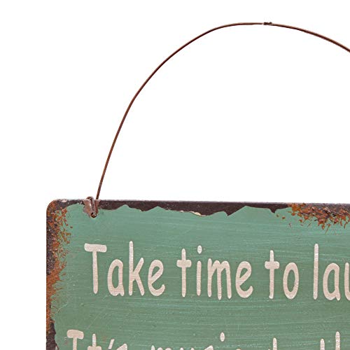 MetalÂ Antique Wisdom Sign, Decorative Metal Wall Art Decor Hanging Sign Plaque, 7.5" x 4'',"Take Time to Laugh Sign