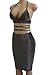 ioiom Women Solid Glitter Halter Sleeveless Cocktail Party Bodycon Midi Dress Black M