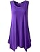 LARACE Womens Plus Size Tank Tops Summer Sleeveless Shirts Casual Loose Tunic Blouses(Deep Purple 2X)
