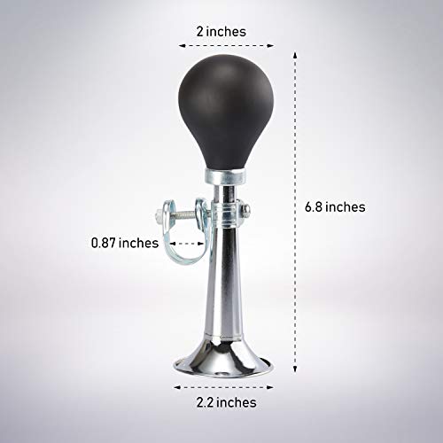 image for Juvale Bike Horns - 3-Pack Metal Bugle Horns, Bicycle Bells with Black