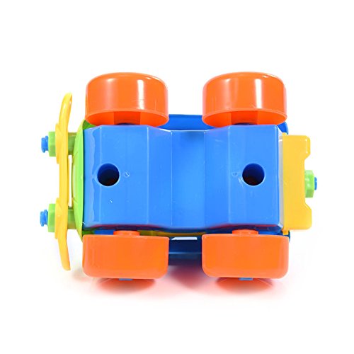 Ocamo Puzzle Toys Colorful Disassembly Assembly Vehicle Toy with Wrench Screwdriver Novelty Building Block Gift for Kids Jeep