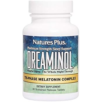 Natures Plus Dreaminol - 1.5 mg Melatonin, 30 Sustained Release Tablets - Maximum Strength Sleep