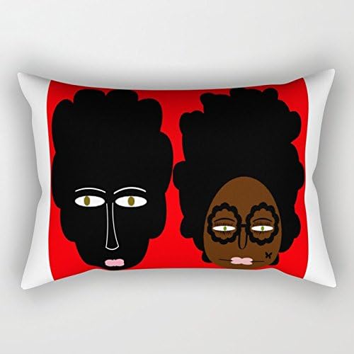 Ashasds Two Black Women In Red Background Pink Lip Butterfly Tatto Throw Pillow Covers For Home Indoor Friendly And Comfortable Cushion Rectanle Pillowcase Standard Size 16x24 IN