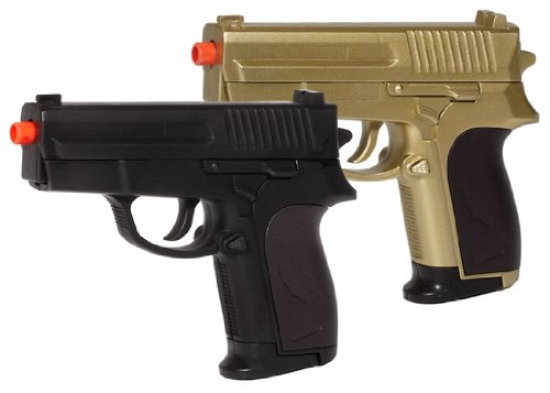 BBTac Gold and Black Dual 618 Airsoft Sub-Compact Pocket Pistols 110 FPS Spring Concealable Gun with - //coolthings.us