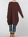 Mordenmiss Women's Stylish Sweatshirt Dress Knitted Jumpers Blouse Pullover w/Pockets L Coffee