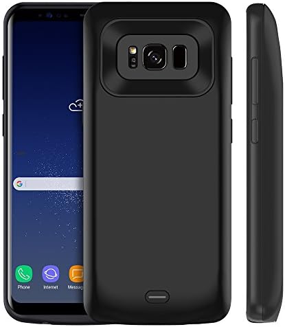 Galaxy S8 Plus Battery Case, BEAOK 5500mAh Rechargeable External Battery S8 Plus Type C Charging Case Juice Pack Charger Protective Backup Power Bank Case Cover for Samsung Galaxy S8 Plus (Black)