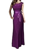 Miusol Women's Sexy Floral Lace Wedding Bridesmaid Maxi Dress