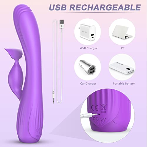 YTYOMUR G Spot Vibrator Clitoris Stimulator for Women Sex Toy, Three-Point Precision Stimulation G Point/Clits /Vagina,Upgraded Dual Motors with 14 Vibration and Beat Mode,Rechargeable & Waterproof