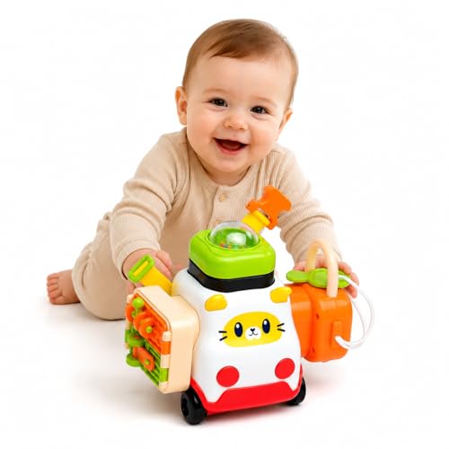 Cubo de Atividades Montessori 5 em 1 Brinquedo de Encaixe Sensorial Bebê