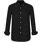 Oxford Shirts for Men Long Sleeve Mens Dress Shirts Casual Button Down Shirts with Front Pocket Amercian Regular Fit