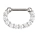BODYA 16G Horseshoe Circular Barbell Nose Ear Daith Septum Clicker Ring CZ Gems 316L Surgical Steel 1pc