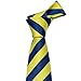 Barry.Wang Plaid Ties Check Mens Necktie Set with Handkerchief Cufflinks Classic Stripe (Yellow Blue)